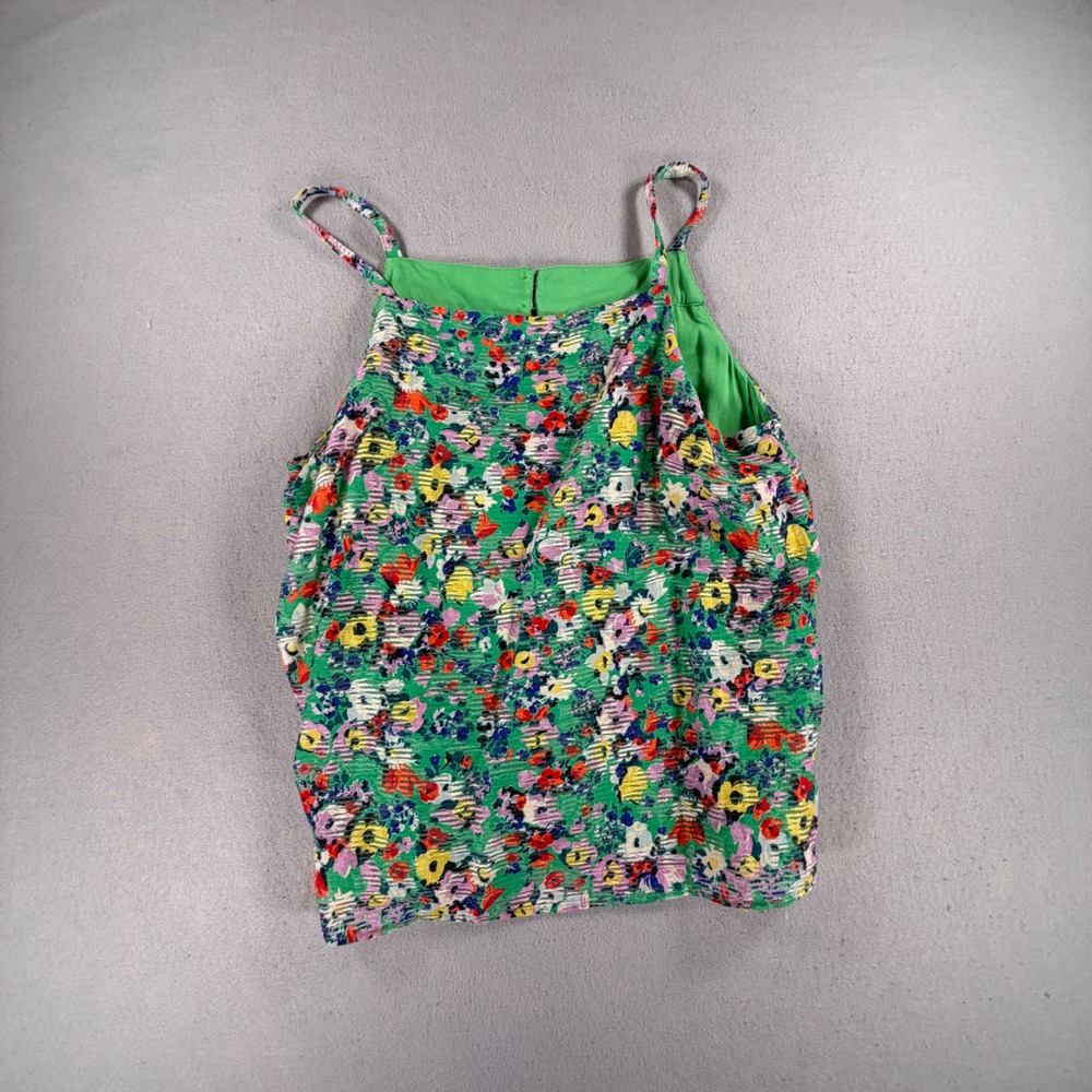 Maeve Anthropologie Women's Size 16 Green Floral Cami Tank Top Sleeveless Blouse